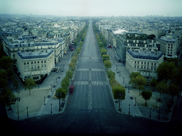 ON-AIR Project 210-1, the Paris Series, Avenue des Champs-Elysees, Eight-Hour Exposure